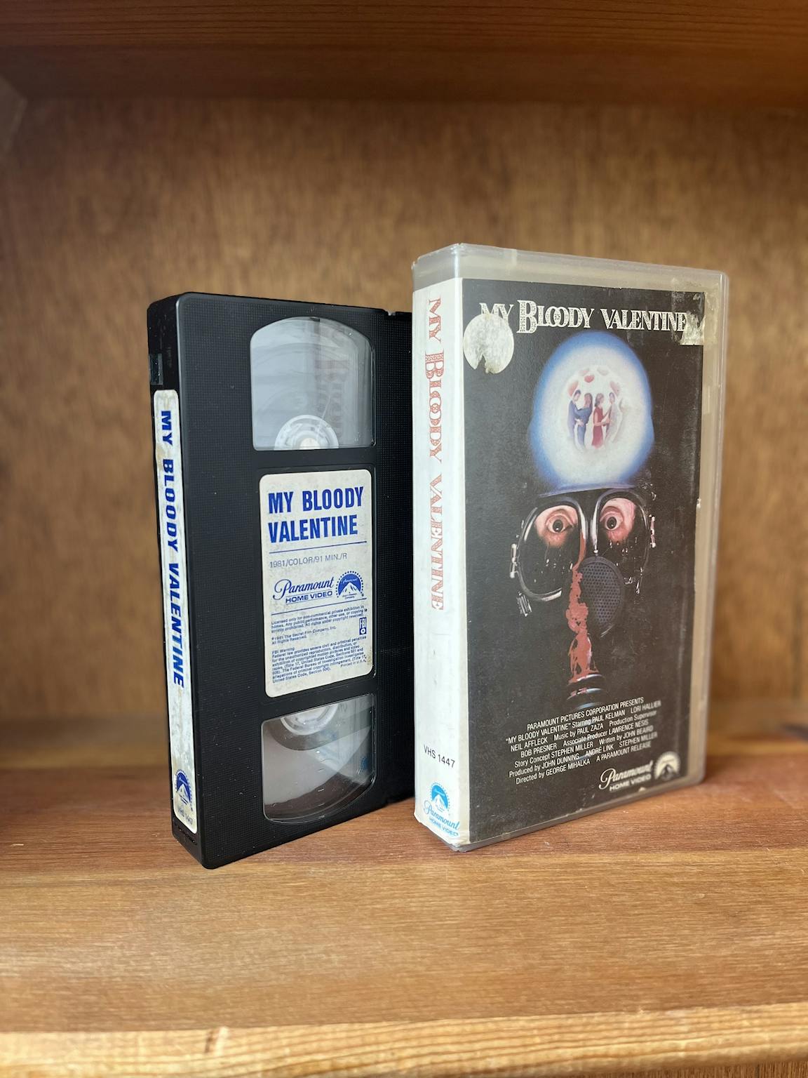 A VHS tape box and its tape for My Bloody Valentine.
